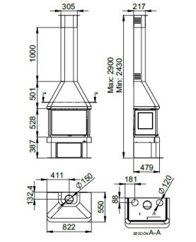 Chimenea LISBOA 3C Bronpi Fireplaces