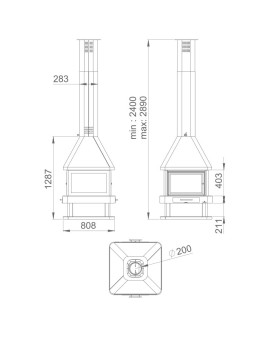 Chimenea HUELVA Bronpi Fireplaces